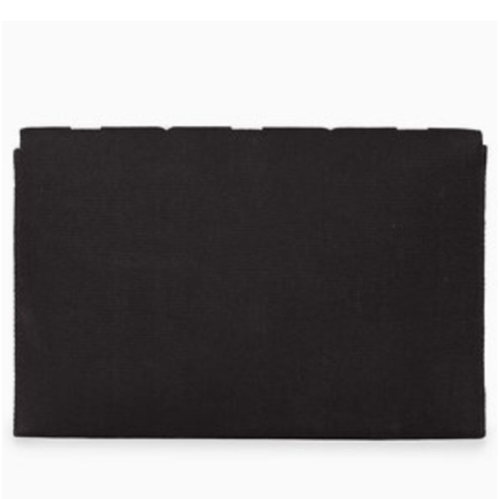 Stella & Dot Taj Clutch Cotton Credit Card Slots Snap Closure Black Embroidery - Picture 6 of 11